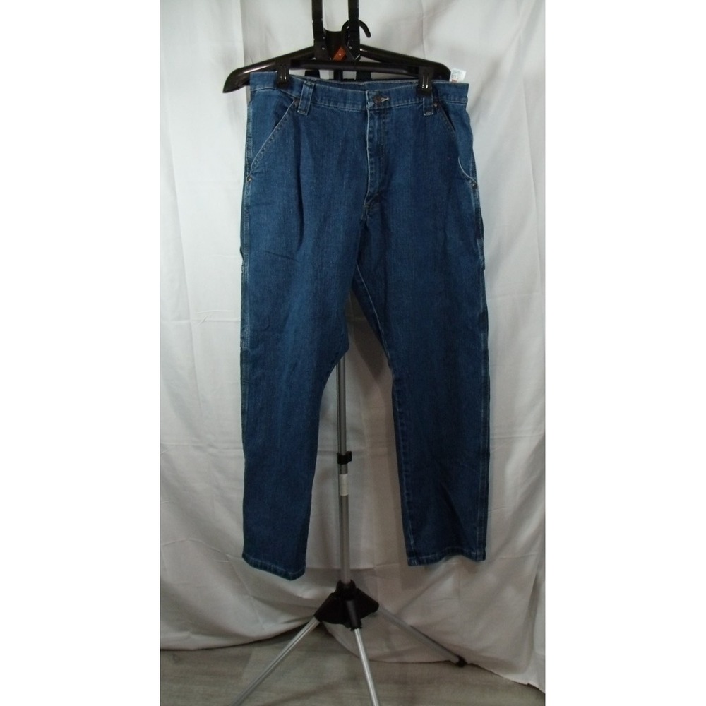 VTG Wrangler Jeans Men's 36X30 Carpenter Cargo Pants Denim Blue
